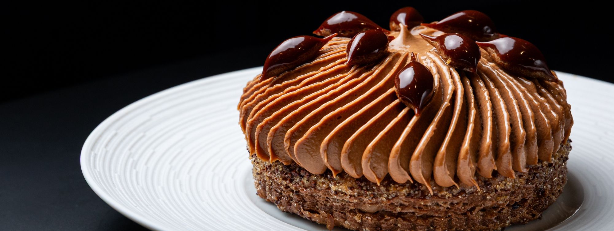 Chocolate pastry made by Maxence Barbot.