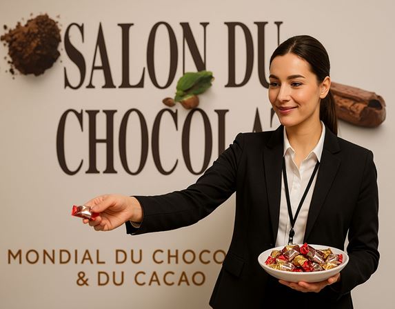 Mise en avant par de l'échantillonnage sur le Salon du Chocolat.