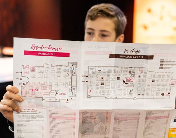 Plan dépliable du Salon du Chocolat.