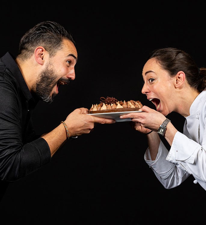 Jeffrey Cagnes and Nina Métayer after their live demonstration.