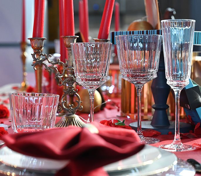 Exposition de la table de la Sant-Valentin sur le Salon du Chocolat de Lyon.