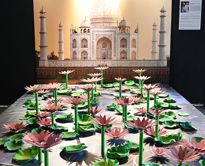 Sculpture des jardins du Taj Mahal en chocolat de Nabil Barina sur le Salon de Lyon.