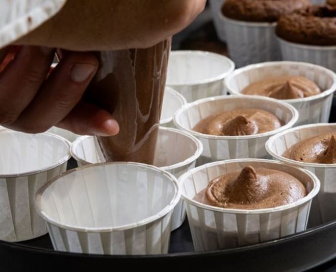 Live pastry demonstration from the Salon du Chocolat