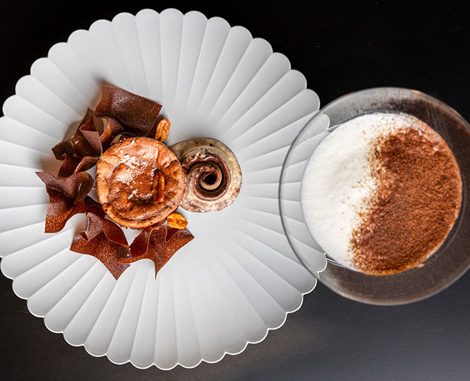 Pâtisserie au chocolat réalisée sur la scène du Pastry Show. 