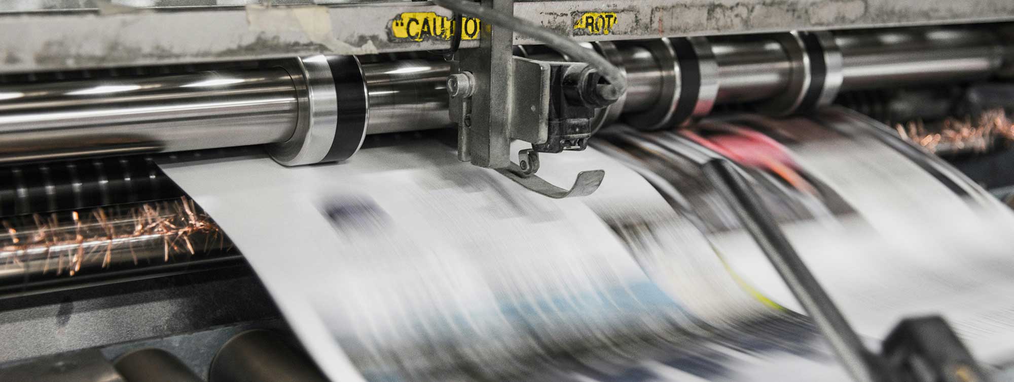 Printing press for the print media.