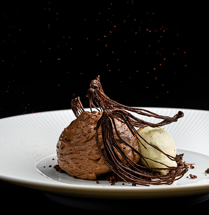 Pâtisserie en chocolat réalisée sur la scène du Pastry Show. 