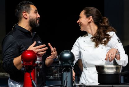 Nina Metayer et Jeffrey Cagnes sur la scène du Pastry Show