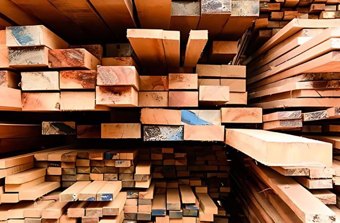 Pile de planches de bois